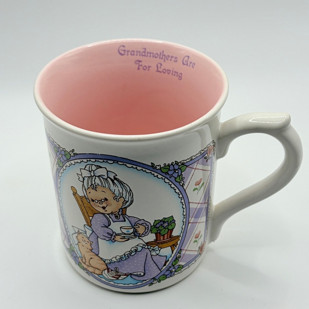 Enesco Helen Flynn Grandmothers Are For Loving Cat Vintage 1990 Mug Cottagecore